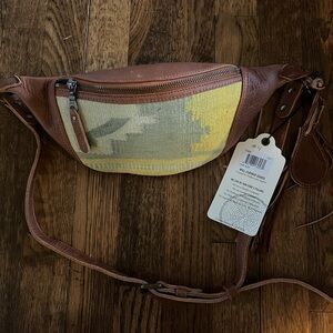 Will Leather Goods Brown and Yellow Crossbody Bag
